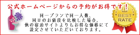 公式ホームページからの予約が一番お得です。